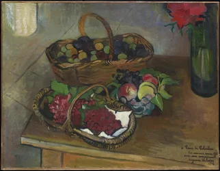 Stillleben: Obst und Blumen